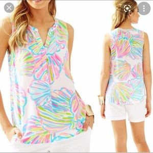 Lilly Pulitzer “Stacey” Top - Shellabrate Print